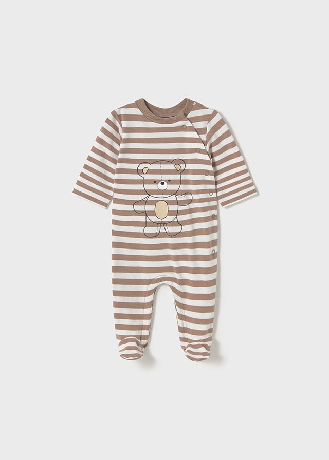 Newborn Boy Striped & Animal Print Sleepsuit