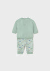 Newborn Boy Striped Top & Car Print Trousers