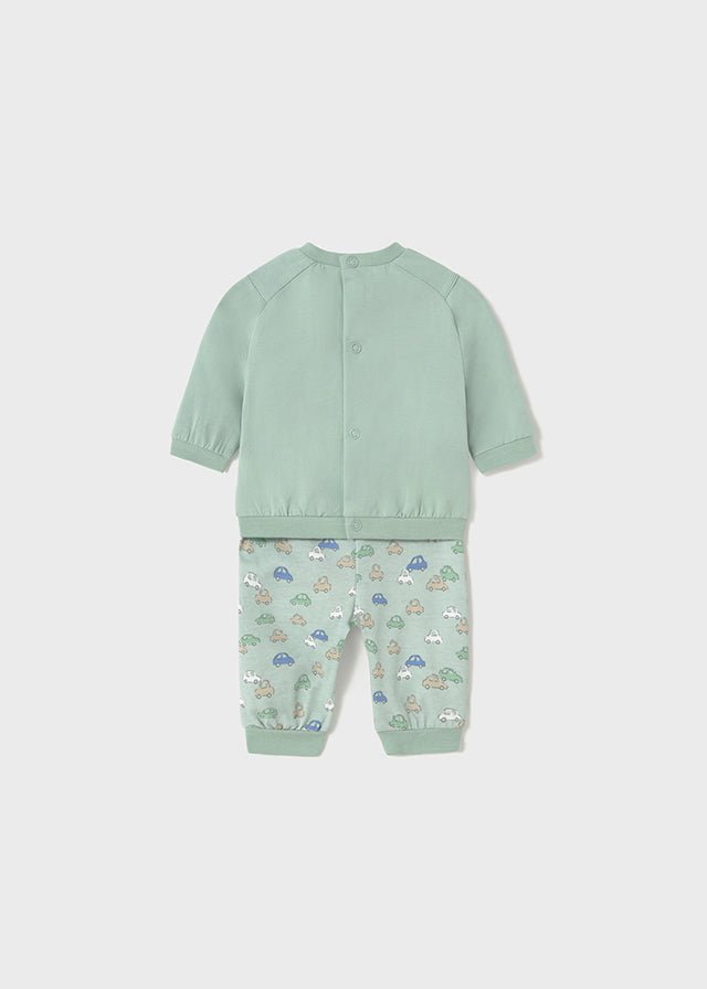 Newborn Boy Striped Top & Car Print Trousers