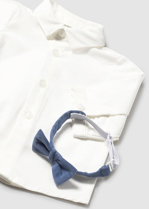 Newborn Boy White Shirt With Bow Tie