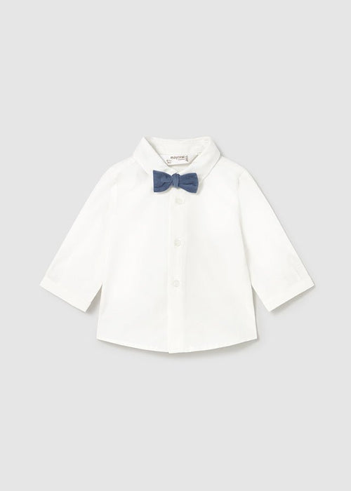 Newborn Boy White Shirt With Bow Tie