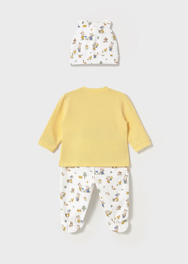 Newborn Boy Yellow 3 - Piece Hat Set