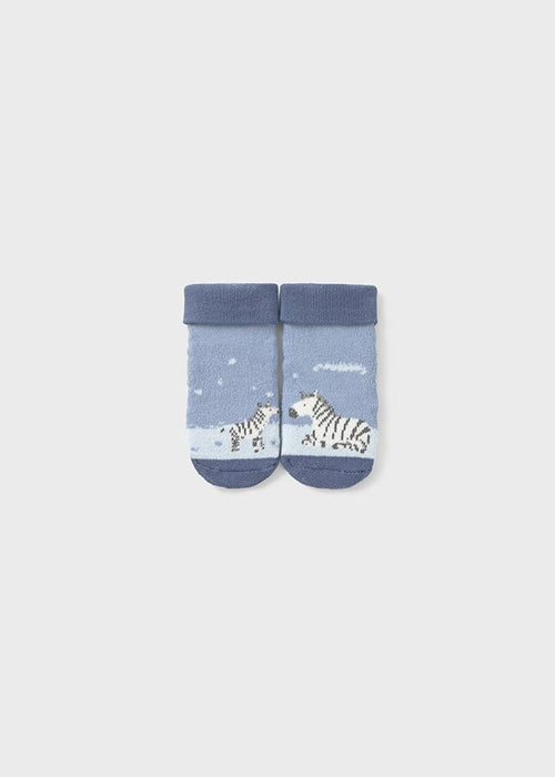 Newborn Boy Zebra Non - Slip Socks