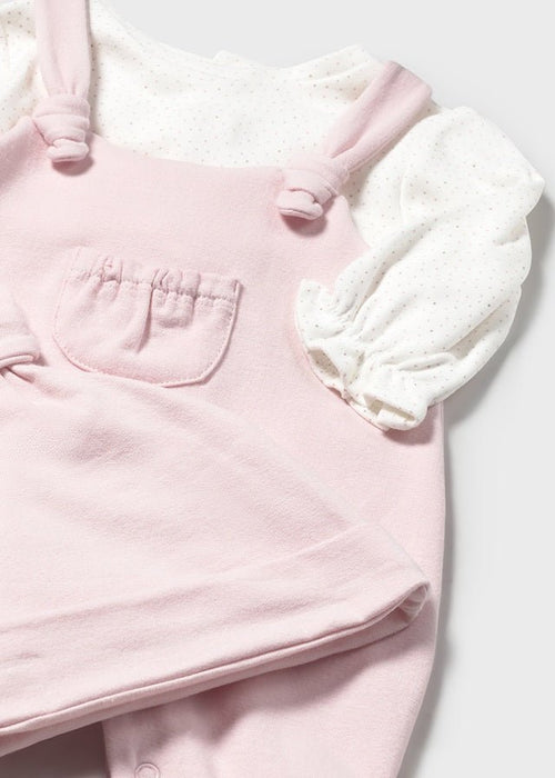 Newborn Girl 2 - Piece Pink Dungaree Set with Hat