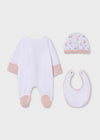 Newborn Girl 3 Piece Cotton Babysuit Set