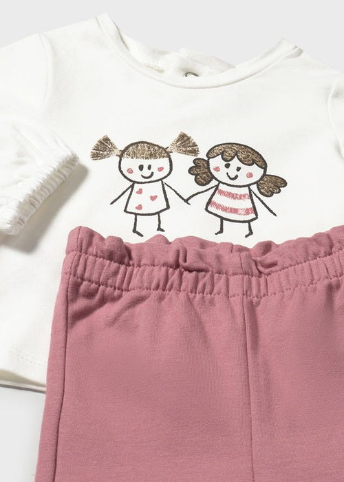 Newborn Girl 3 - Piece Heart Tracksuit Set