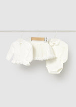 Newborn Girl 3 - Piece Ivory Skirt Set