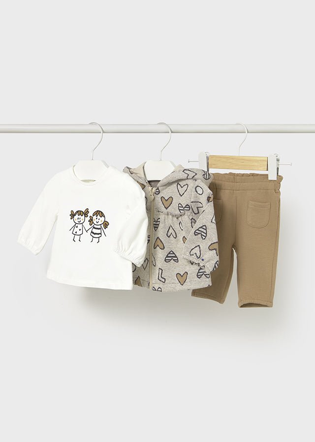 Newborn Girl 3 - Piece Tracksuit with Jacket