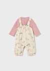 Newborn Girl Animal Print Dungaree Set with T-Shirt
