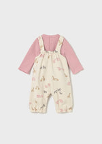 Newborn Girl Animal Print Dungaree Set with T-Shirt