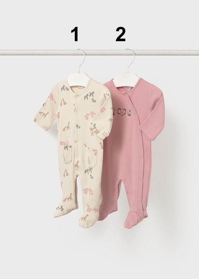 Newborn Girl Animal Print Sleepsuit