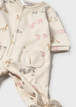 Newborn Girl Animal Print Sleepsuit