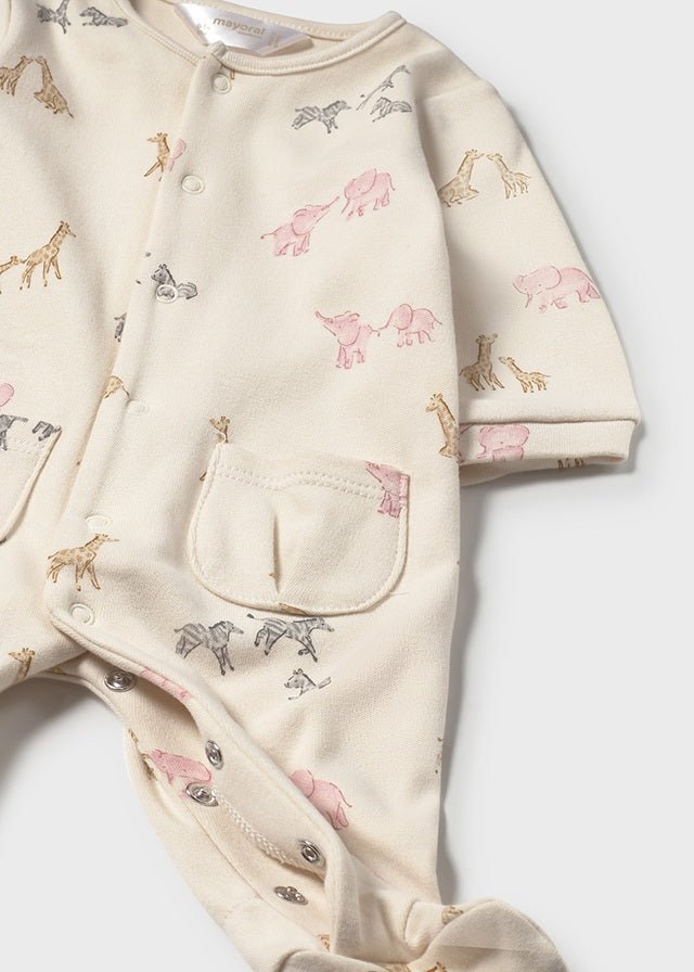 Newborn Girl Animal Print Sleepsuit
