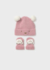 Newborn Girl Bear Face Hat & Socks Set