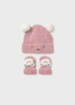 Newborn Girl Bear Face Hat & Socks Set