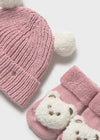 Newborn Girl Bear Face Hat & Socks Set