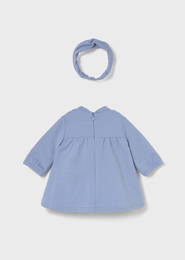 Newborn Girl Blue Puppy Dress Set