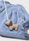 Newborn Girl Blue Puppy Dress Set