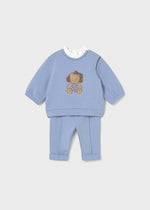 Newborn Girl Blue Teddy Bear Pant Set