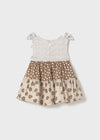 Newborn Girl Brown Tiered Dress