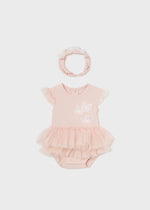 Newborn Girl Cotton Babysuit Set Pink