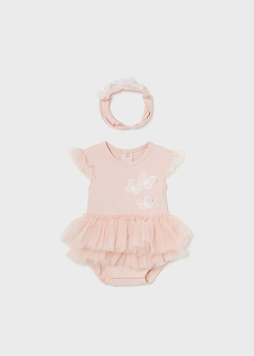 Newborn Girl Cotton Babysuit Set Pink