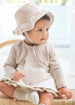 Newborn Girl Cotton Bolero Cardigan Beige