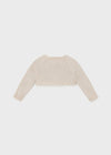 Newborn Girl Cotton Bolero Cardigan Beige