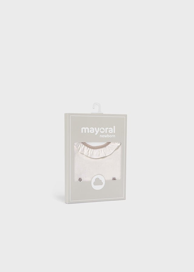 Newborn Girl Cream Bib Set with Embroidery (2 - Pack)