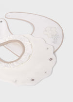 Newborn Girl Cream Bib Set with Embroidery (2 - Pack)
