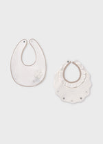 Newborn Girl Cream Bib Set with Embroidery (2 - Pack)