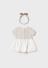 Newborn Girl Dungaree Skirt Set with Headband