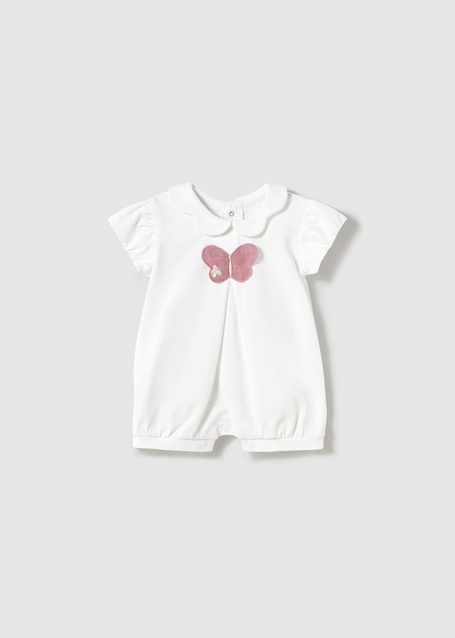 Newborn Girl Embroidered Romper