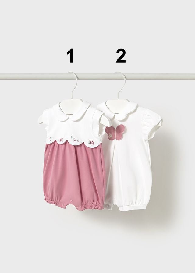 Newborn Girl Embroidered Romper