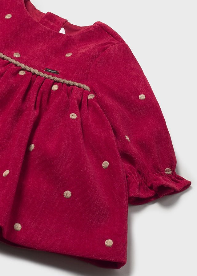 Newborn Girl Festive Polka Dot Dress