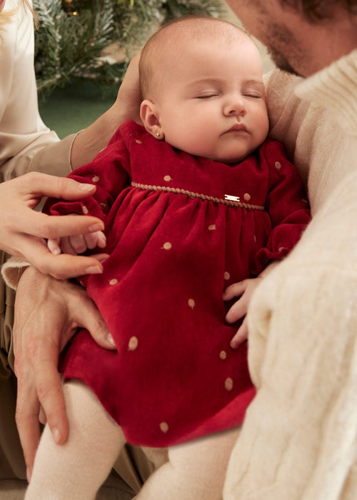 Newborn Girl Festive Polka Dot Dress