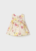 Newborn Girl Floral Linen Dress