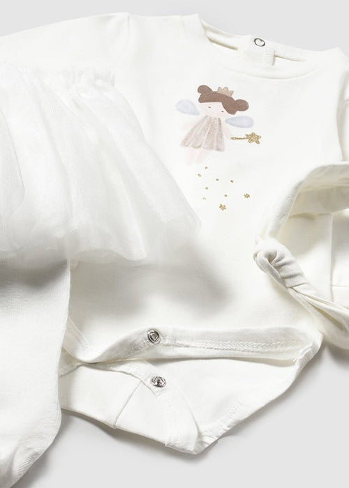 Newborn Girl Ivory Fairy Tutu Bodysuit Set