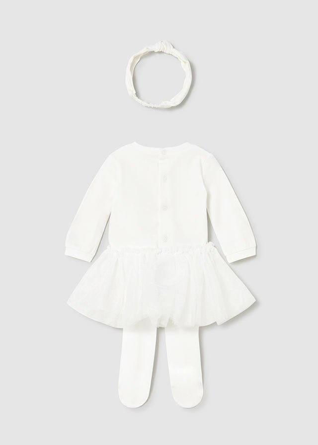 Newborn Girl Ivory Fairy Tutu Bodysuit Set