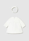 Newborn Girl Ivory Faux Fur Dress Set