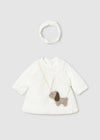 Newborn Girl Ivory Faux Fur Dress Set