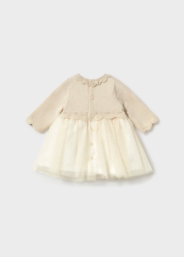 newborn ivory dress Girl Knitted Tulle – Lace dress