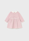 Newborn Girl Knit Dress with Scalloped Trim