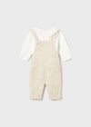 Newborn Girl Knit Dungarees Set with Sweater