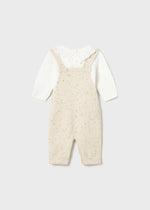 Newborn Girl Knit Dungarees Set with Sweater