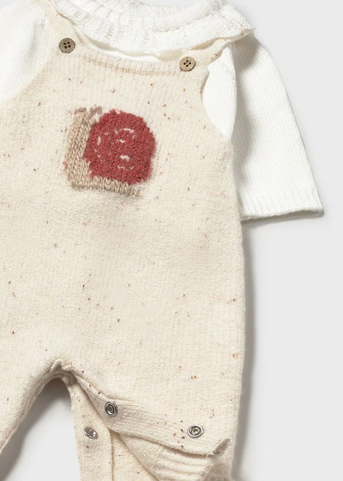 Newborn Girl Knit Dungarees Set with Sweater