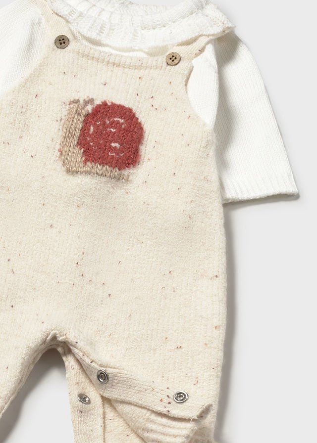 Newborn Girl Knit Dungarees Set with Sweater