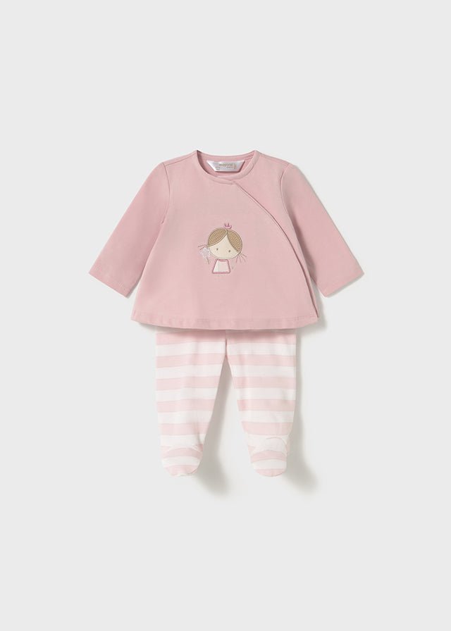 Newborn Girl Long Sleeve T-Shirt & Gaiter Set