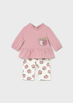 Newborn Girl Pink Apple Print 2 - Piece Set