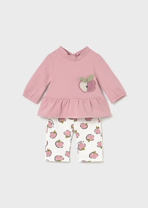 Newborn Girl Pink Apple Print 2 - Piece Set